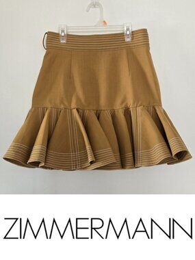 RARE! Zimmermann Ninety Six Zippy Safari Flip Skirt Size 2 Medium b92E